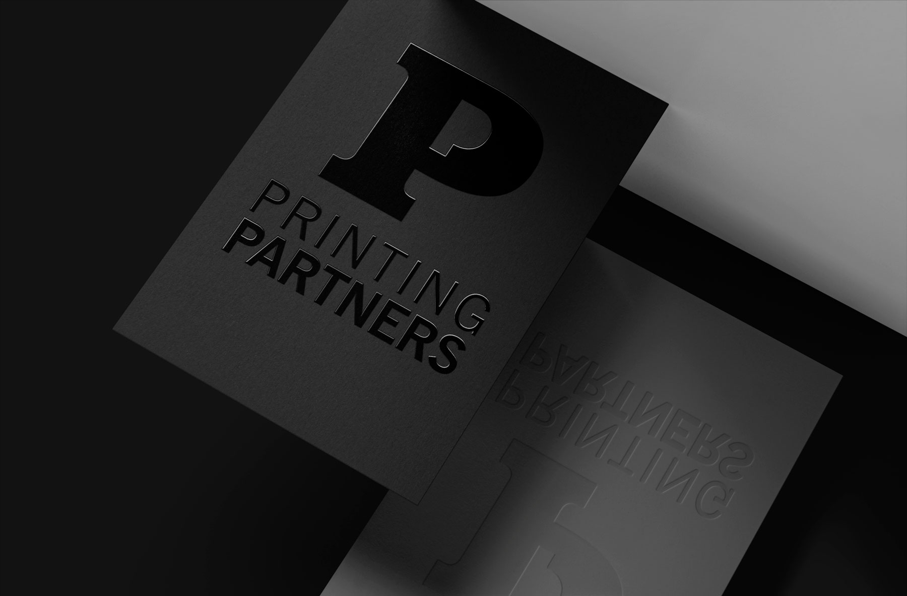 Black on Black Embossed Spot UV Business Cards • Printing Partners