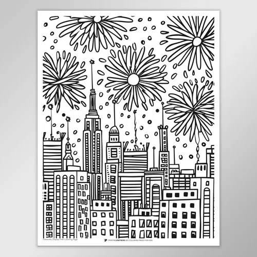 Fourth of July Coloring Page 1