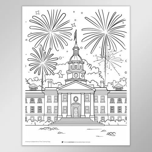 Independence Day Celebration Coloring Page