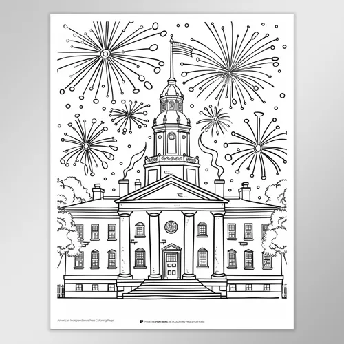 Independence Day Celebration Coloring Page