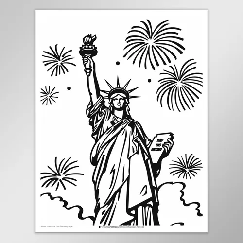 Family Picnic 4th of July Coloring Page