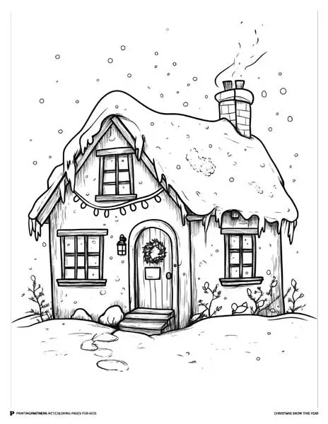 Christmas Snow This Year - Holiday Coloring Page