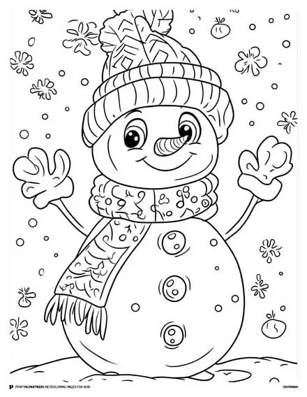 Snowman - Classic Holiday Coloring Page