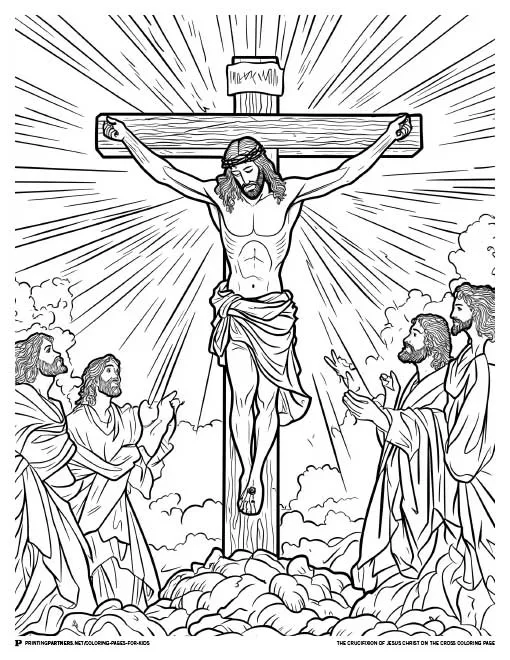 The Crucifixion of Jesus – Free Coloring Page