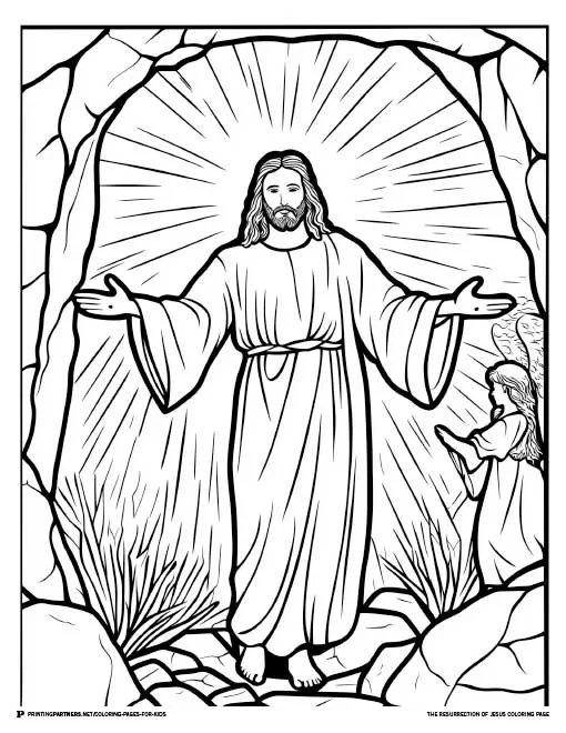 The Resurrection of Jesus Coloring Page – Free Printable PDF for Kids